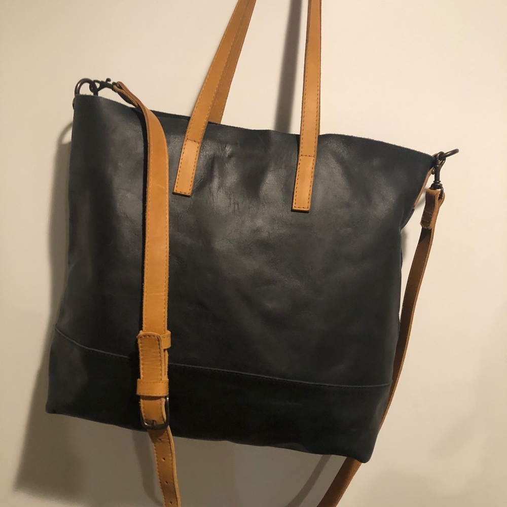 Able Local + Global Leather Crossbody Tote